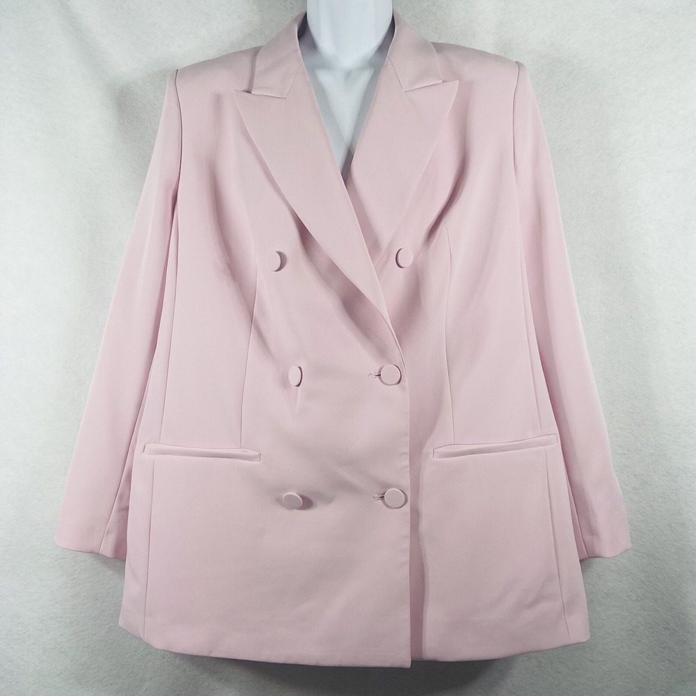 Express Jacket Women's XL Pink  Blazer Double Breasted Long Sleeves New